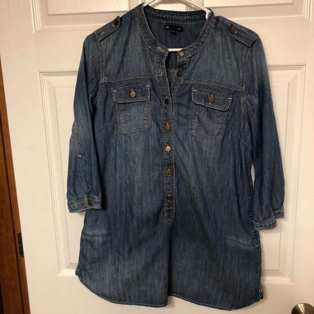 Gap distressed denim tunic